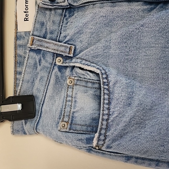 Reformation Mid-Rise Crop Flare Jeans In Sky Blue Size 25 - Picture 10 of 14